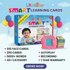 Little Star Smart Learning Cards with touch pen for kids letter and number learning